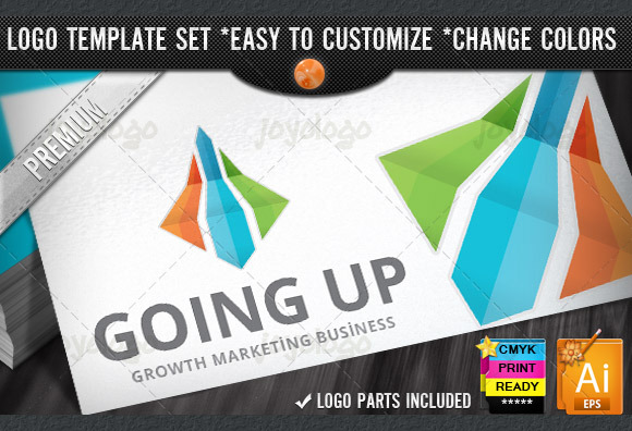 3D Arrows Growth Marketing Rise Logo 3D Arrows Growth Marketing Rise Logo