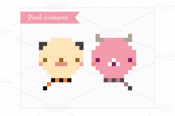 Clip Art-Pixel Creatures Clip Art-Pixel Creatures
