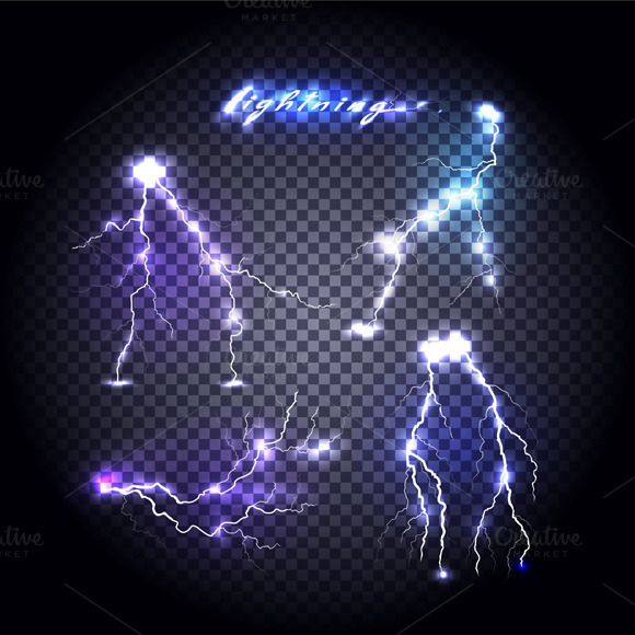 Set Of Bright Lightning Design Set Of Bright Lightning Design