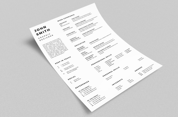 Simple Resume CV With Business Card Simple Resume CV With Business Card