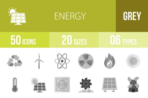 50 Energy Greyscale Icons 50 Energy Greyscale Icons