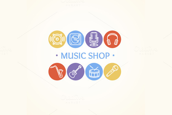 Music Shop Concept Vector Music Shop Concept Vector