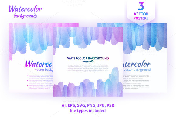 Watercolor Vector Abstract Posters Watercolor Vector Abstract Posters