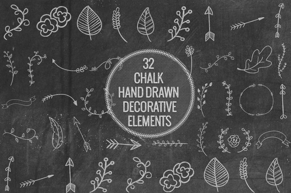 Chalk Hand Decorative Elements Chalk Hand Decorative Elements