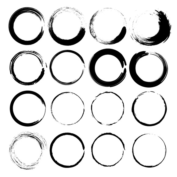 Vector Set Of Grunge Circle Brush Vector Set Of Grunge Circle Brush