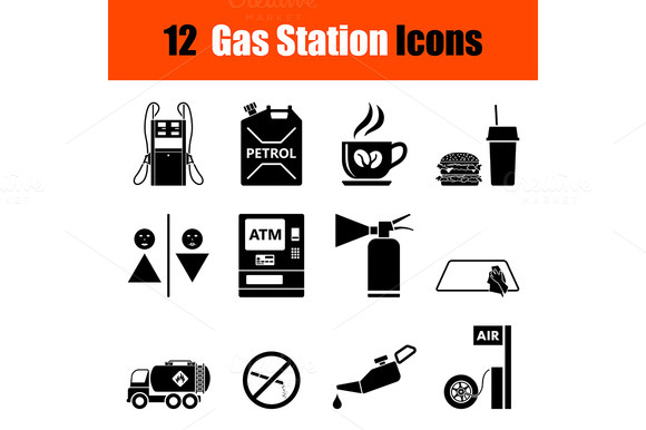 Set Of Petrol Station Icons Set Of Petrol Station Icons