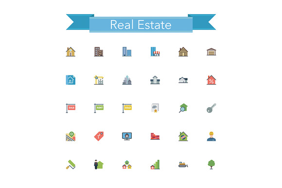 Real Estate Flat Icons Real Estate Flat Icons