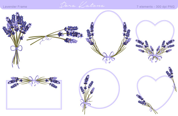 Lavender Flower Frame And Clipart