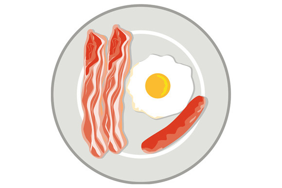 Egg Sausage Bacon Plate Retro Egg Sausage Bacon Plate Retro