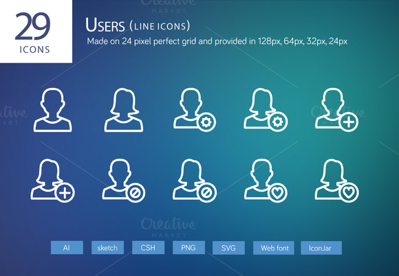 29 Users Line Icons 29 Users Line Icons