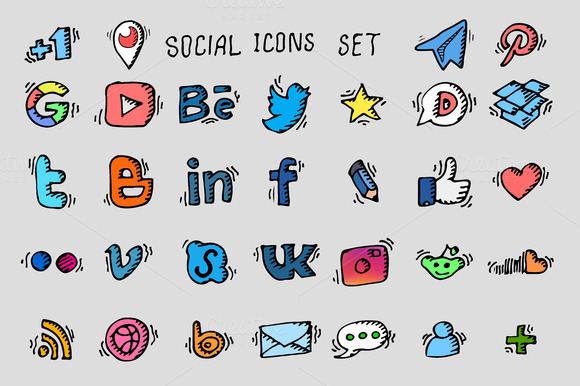 Social Icon Set Vector Social Icon Set Vector