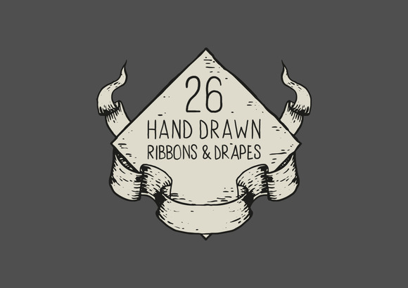 Hand Drawn Ribbons Drapes Hand Drawn Ribbons Drapes