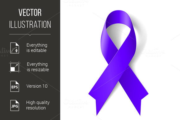 Purple Awareness Ribbon Emoji » Designtube - Creative ...