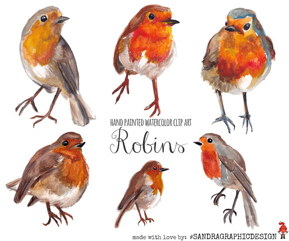 free clipart christmas robins - photo #43