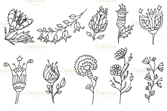 Doodle Flowers » Designtube - Creative Design Content