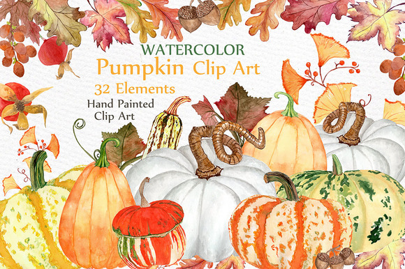 watercolor pumpkin clipart - photo #41