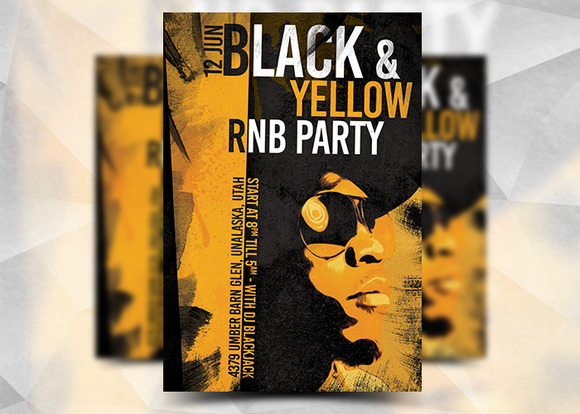 Black Yellow RNB Party Template Black Yellow RNB Party Template