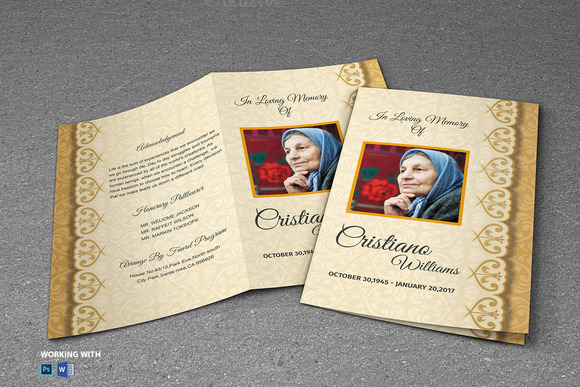 Free Download Memorial Service Program Template Indesign 187 Designtube Creative Design Content Free Funeral Program Template Indesign
