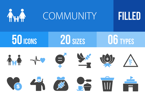 50 Community Blue Black Icons 50 Community Blue Black Icons