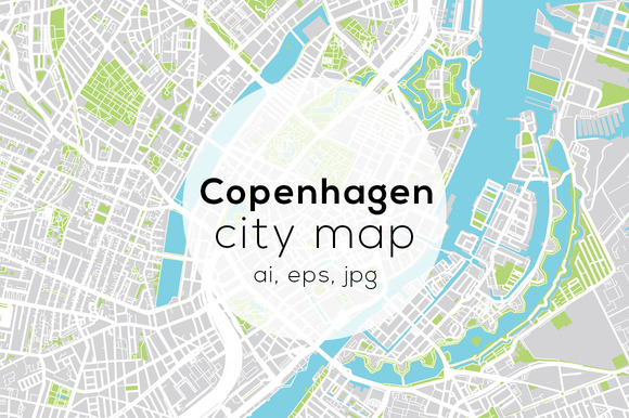 Vector map Copenhagen Kobenhavn Denmark ai