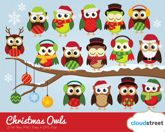 free clipart christmas owls - photo #34