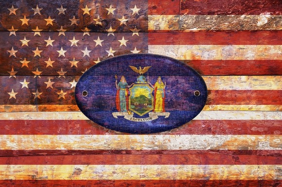 USA And New York Flags USA And New York Flags