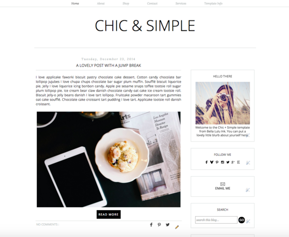 Chic Simple Premade Blogger Theme Chic Simple Premade Blogger Theme