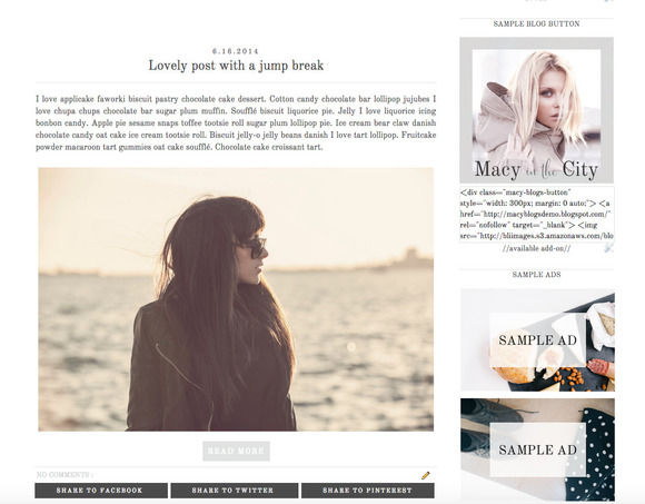 Premade Blogger Template Macy Premade Blogger Template Macy