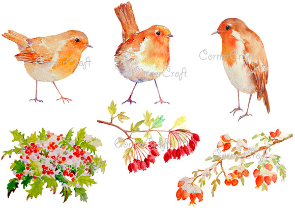 free clipart christmas robins - photo #32