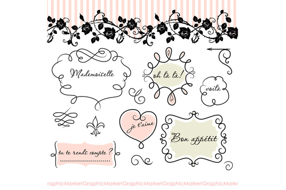 French Frames Clip Art With Patterns French Frames Clip Art With Patterns