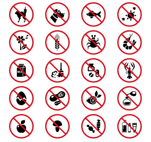 Allergen Free Products Icons Allergen Free Products Icons