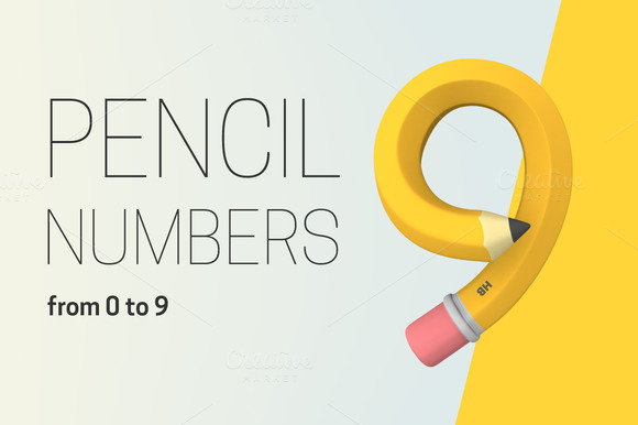 Set Of Pencil Numbers Set Of Pencil Numbers
