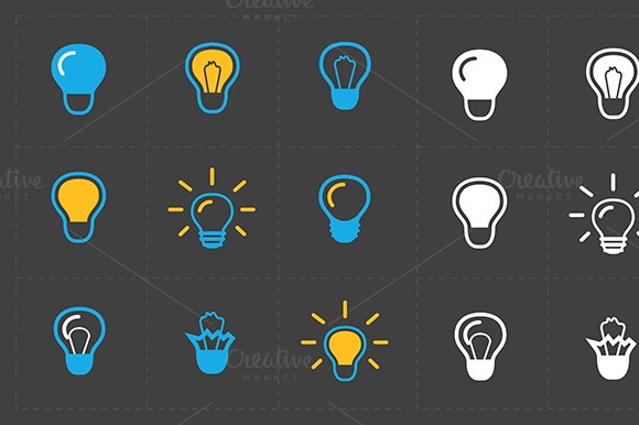 Light Bulbs Bulb Icon Set Light Bulbs Bulb Icon Set