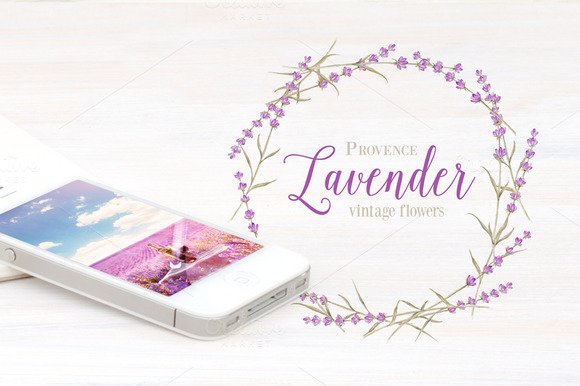 Label With Lavender Flowers Label With Lavender Flowers