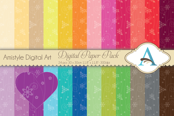 Rainbow Flower Trail Digital Papers Rainbow Flower Trail Digital Papers