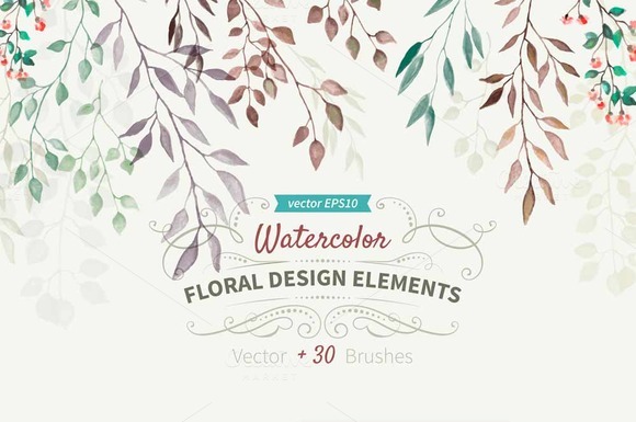 Watercolor Design Elements Watercolor Design Elements