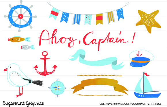 Nautical Clip Art Bunting Anchor Nautical Clip Art Bunting Anchor