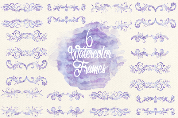 Watercolor Lavender Frames