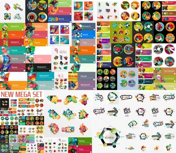 Mega Set Of Abstract Infographics Mega Set Of Abstract Infographics