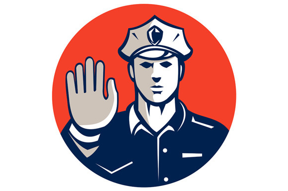 Traffic Policeman Hand Stop Sign Cir Traffic Policeman Hand Stop Sign Cir