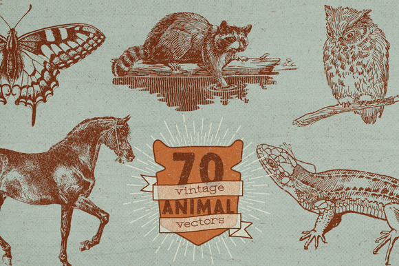 70 Vintage Animal Vectors 70 Vintage Animal Vectors