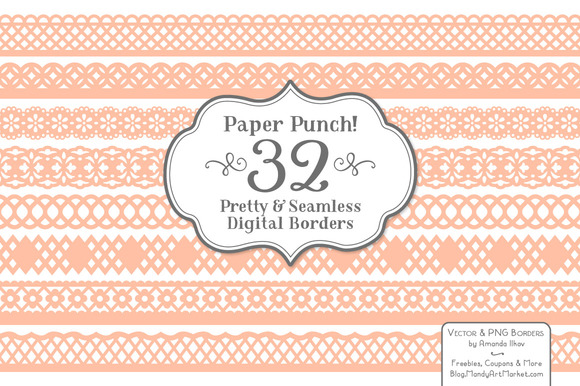 Peach Lace Vector Borders Peach Lace Vector Borders