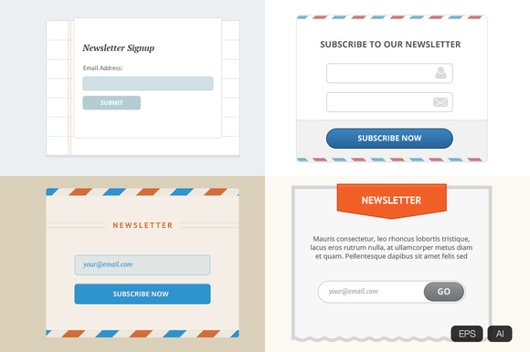 Newsletter Web Form Vector Newsletter Web Form Vector