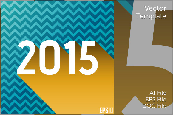 New Year 2015 Flat Vector Design New Year 2015 Flat Vector Design
