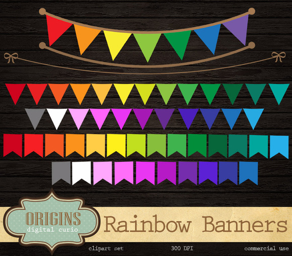 rainbow bunting clipart - photo #46