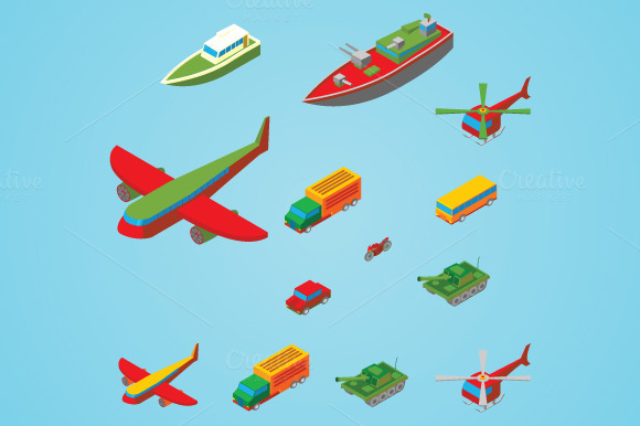 Isometric Transportation Collection Isometric Transportation Collection