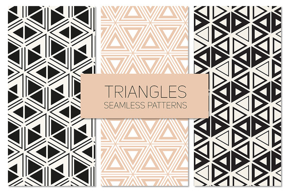 Triangles Seamless Patterns Set 8