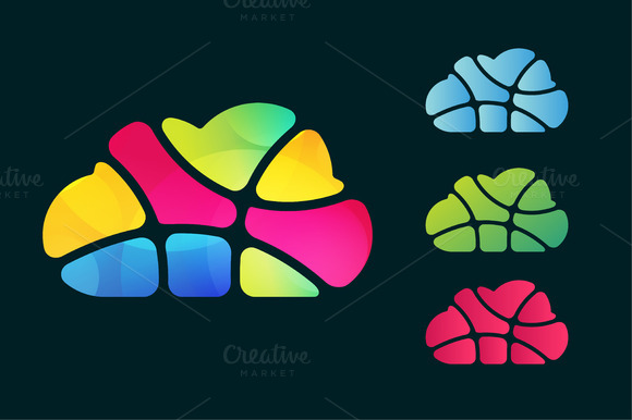 Abstract Net Sky Cloud Vector Logo Abstract Net Sky Cloud Vector Logo