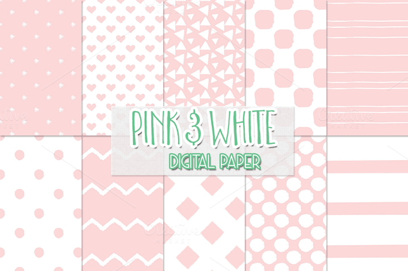 Pink And White Digital Paper Pink And White Digital Paper