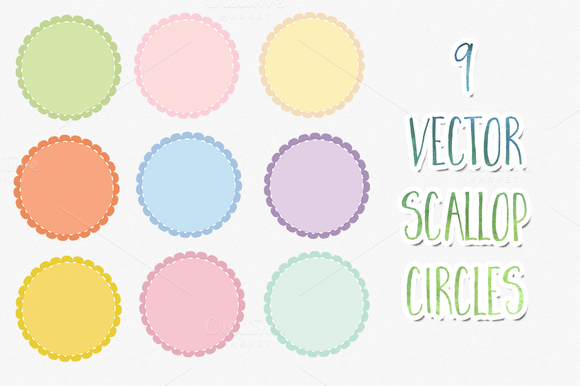 Vector Scallop Circles Vector Scallop Circles